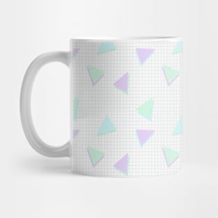 Cool-Color Pastel Triangles on Grid Mug